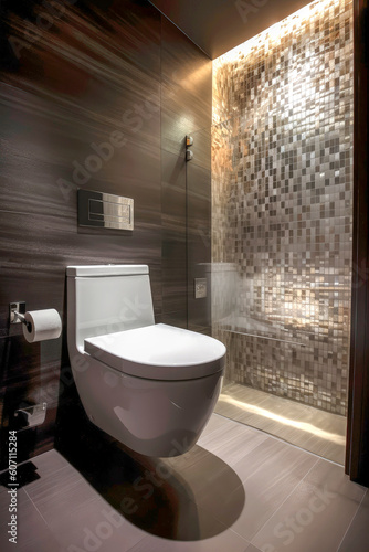 Generative AI illustration of Large Luxury Bathroom with luxurious design