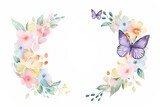 Color Pastel butterfly and flowers Wedding decorative Perfect design