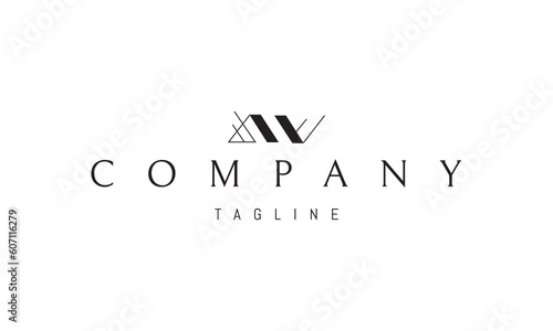 Vector logo on which an abstract image of the roof of the building in the form of letters A and V.