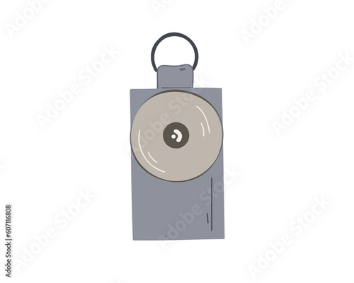 vintage flashlight on white background, vector illustration