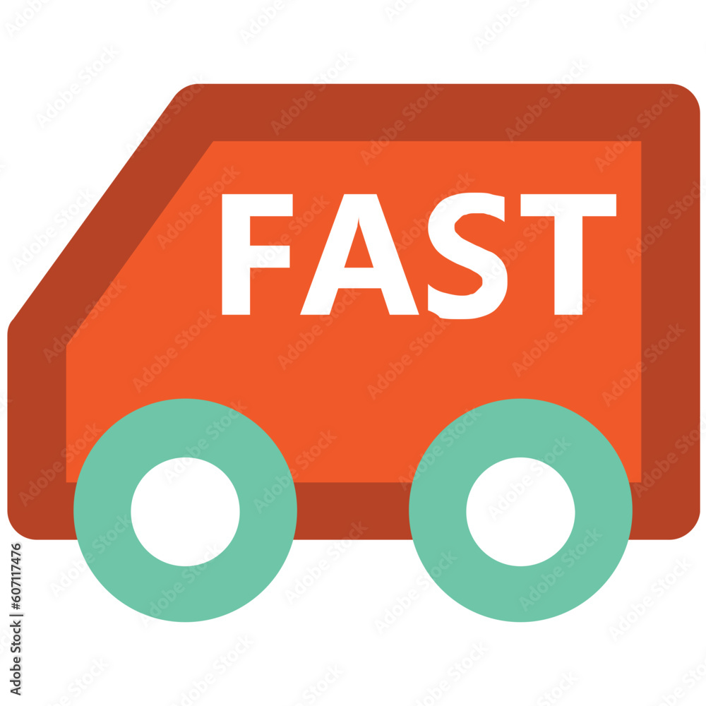 Icon of delivery van is up for use Icon of delivery van is up for use