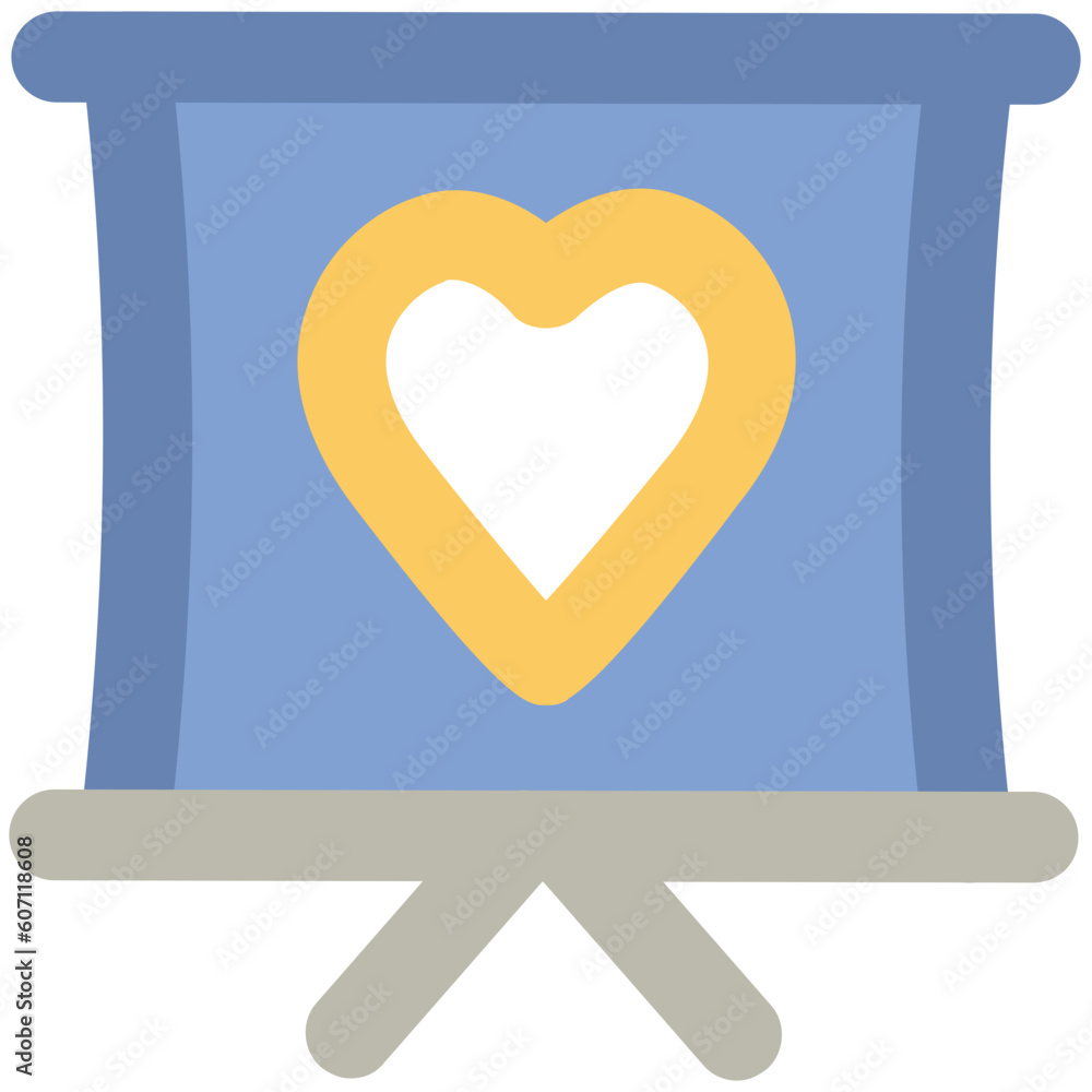 Valentine day, heart calendar bold vector icon