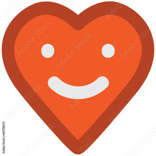 A smiling heart bold line icon design 