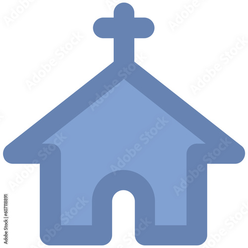 A wedding church bold line icon