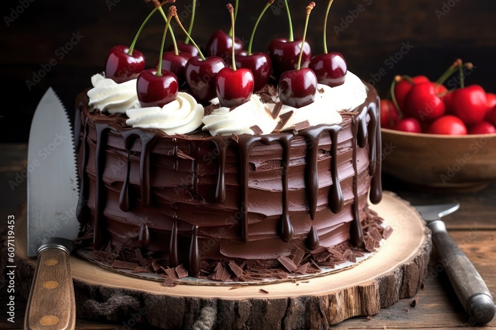 make birthday black forest cake in the kitchen table stuff food photography