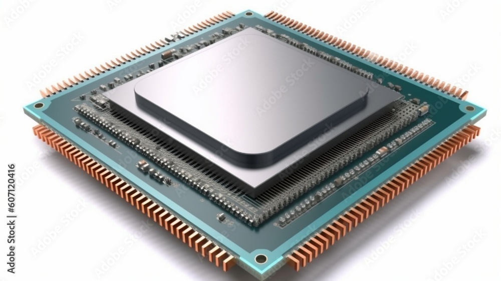 electronic circuit board with processor Generative AI