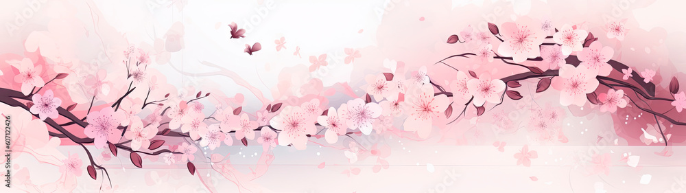 Sakura flowers, background banner