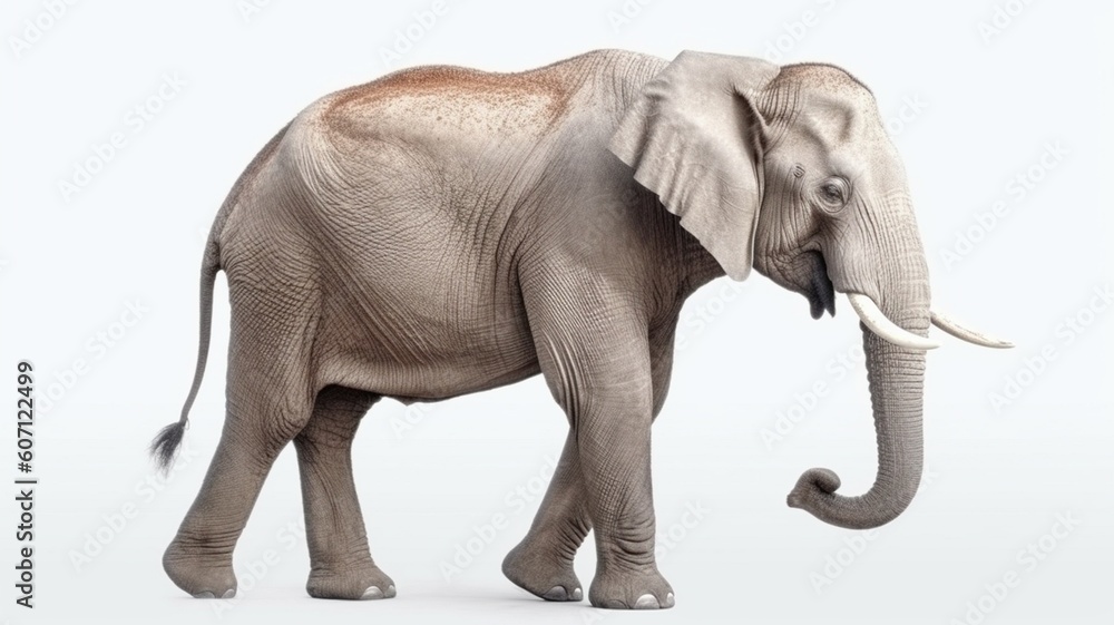Fototapeta premium elephant isolated on white background Generative AI