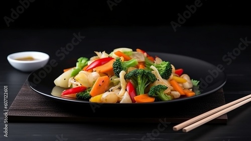 Delicious stir fried vegetables Generative AI