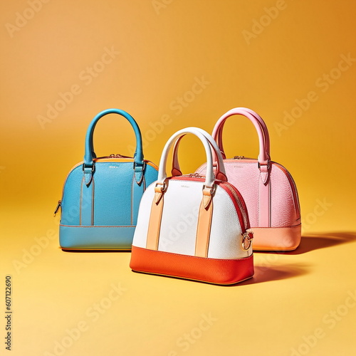 fashion luxury women handback colorful print summer bags banner accessories moda ,generated ai