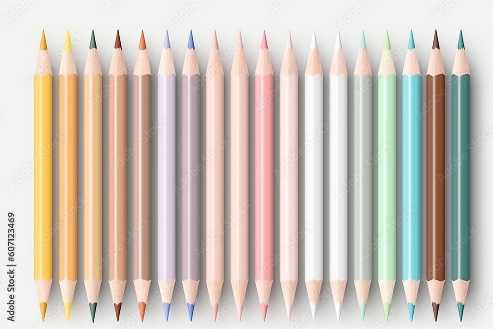 pencils without brand isolated on white background Generative AI pencils without brand isolated on white background Generative AI