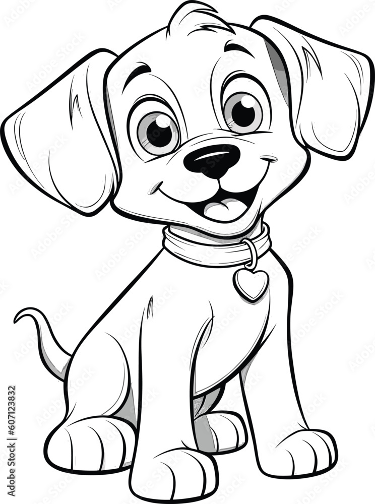 Fototapeta premium Dog , colouring book for kids, vector illustration