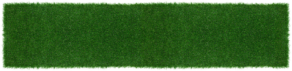 Meadow green grass surface. Turf blank top view background isolated on white. Template or Banner for gardening shop or online shopping, environmental concept