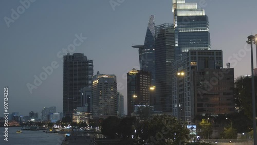 Ho Chi Minh city at night along Sai Gon river