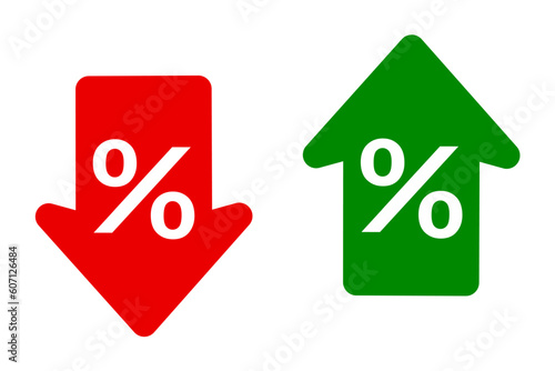 Up and down percent icon - for stock