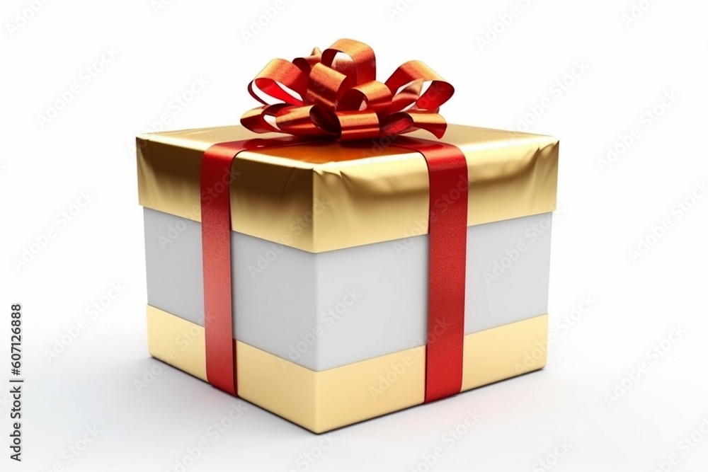 Fototapeta premium Beautifully designed gift box isolated on white background Generative AI