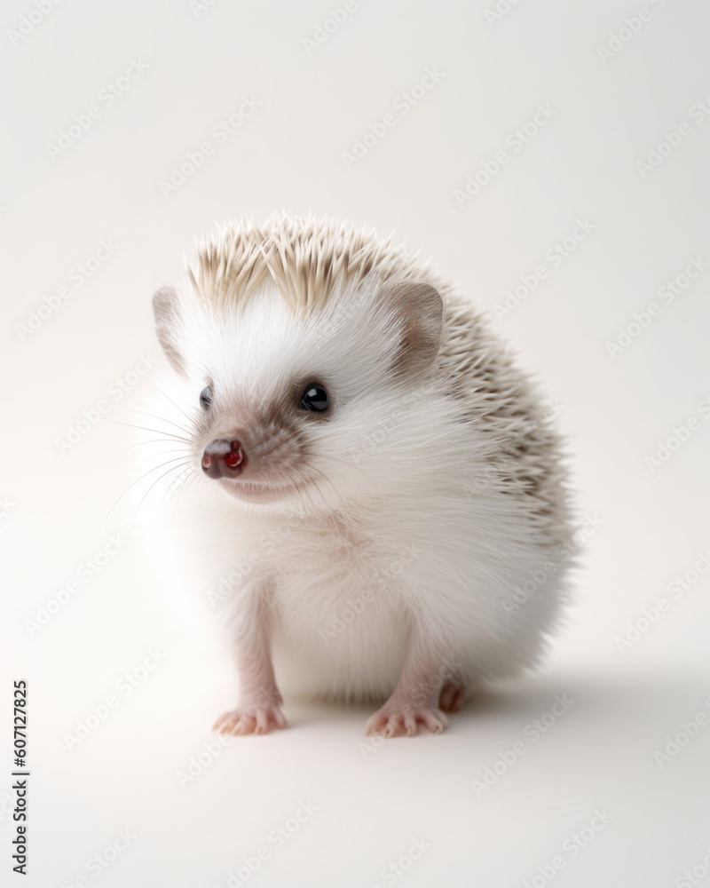 Portrait of a cute infant hedgehog baby, portrait of a small animal on white background, an illustration of adorable wild animals Portrait of a cute infant hedgehog baby, portrait of a small animal on white background, an illustration of adorable wild animals