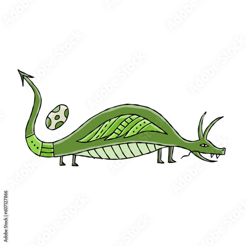Funny Dragon character isolated on white. Symbol of Chinese New Year 2024 for...