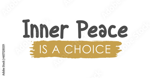 Harmony Within: Inner Pease is a Choice - Vector Lettering - Gray and Matte Gold