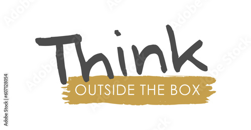 Innovative Perspectives: Think outside the Box - Vector Lettering - Gray and Matte Gold