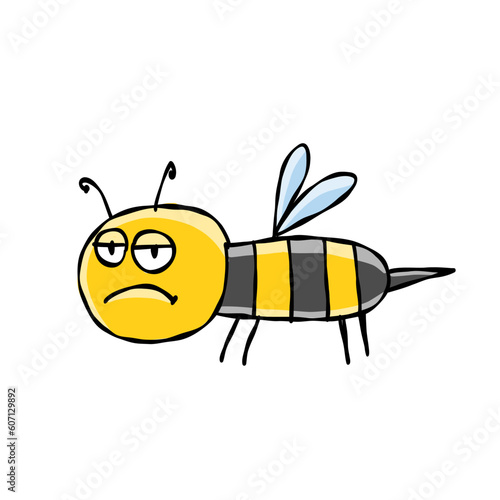 Funny Bee character isolated on white for your design