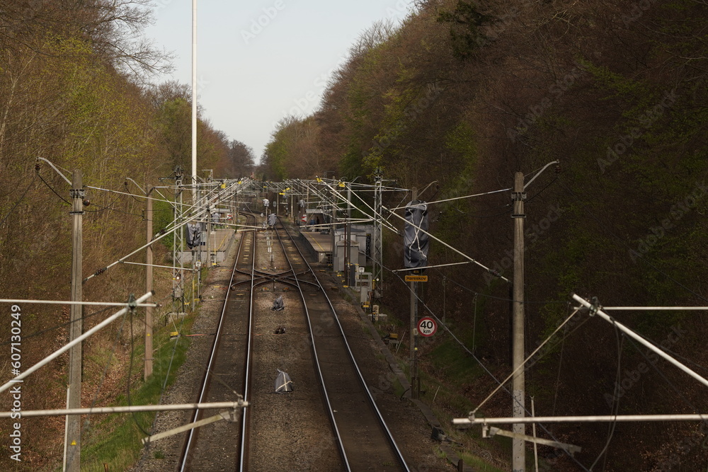 A railway line
