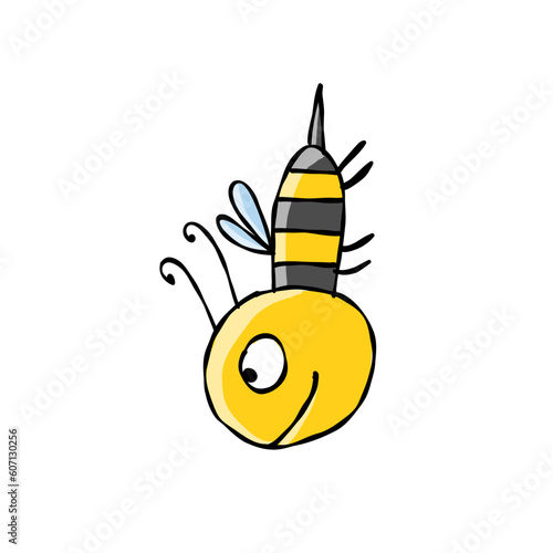 Funny Bee character isolated on white for your design
