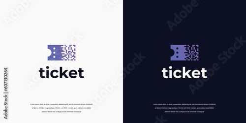 Logo digital ticket logo design, online ticket logo