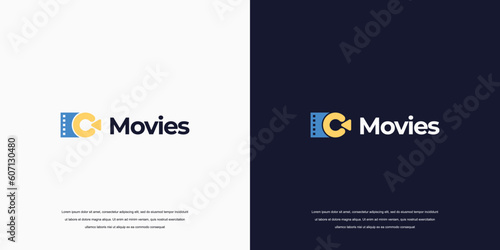 Media business Logo. Initial Letter C Movie Logo