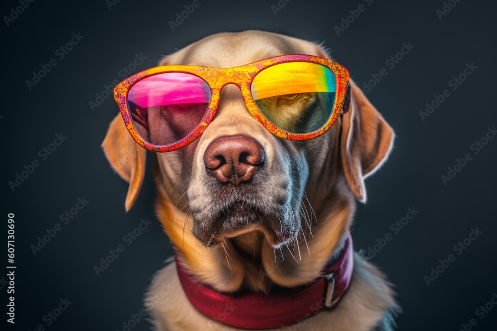 Labrador  Retriever  Dog Fashion: Wearing Sunglasses with Attitude
