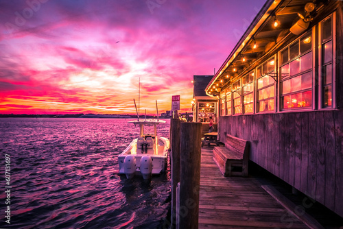 beautiful sunset in virginia beach vchesapeak bay