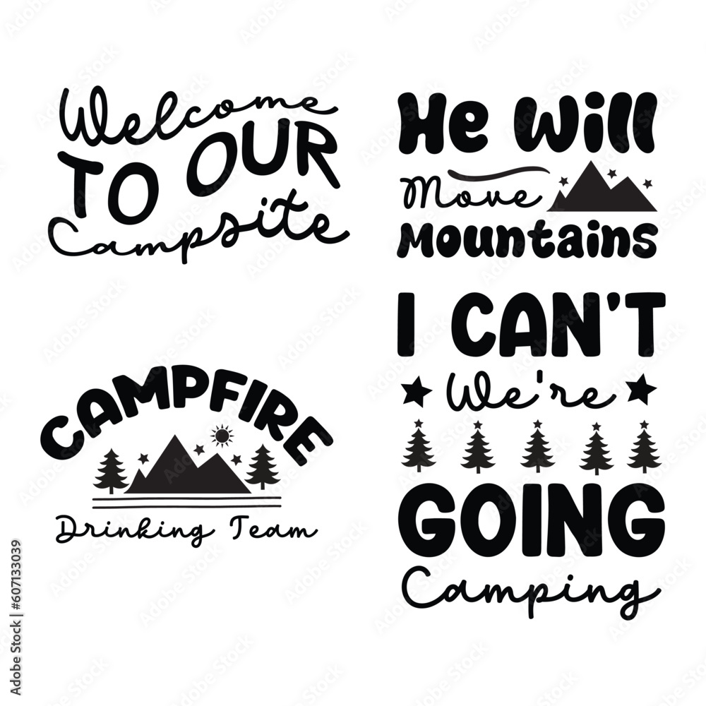 Fototapeta premium camping t-shirt design bundle