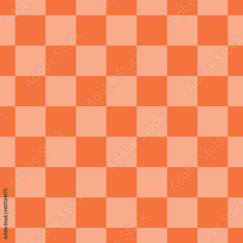 Seamless pattern with orange checkerboard
