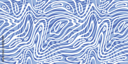 Water Ripple Texture. Vector Seamless Pattern with Waves. Abstract Illustration of Water Surface  River Splash and Blue Water Pool Bottom