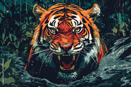 tiger with jungle background