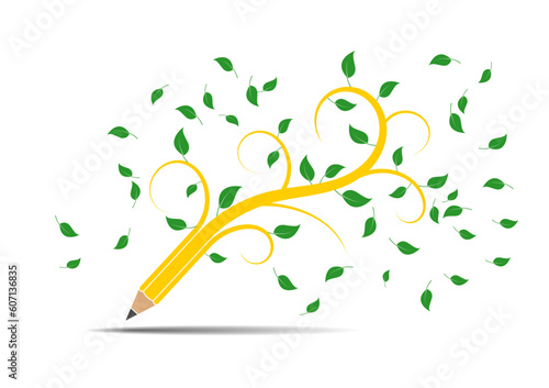 Pencil like a tree, concept acology