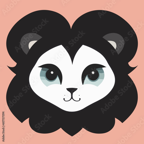 Cute lion vector illustration of icon