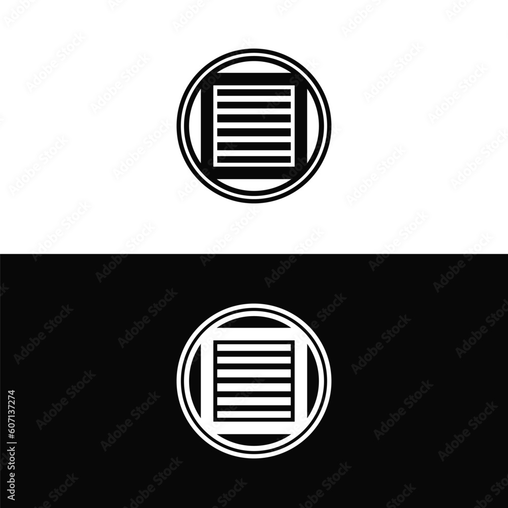 Circle rectangle vector logo template design Circle rectangle vector logo template design