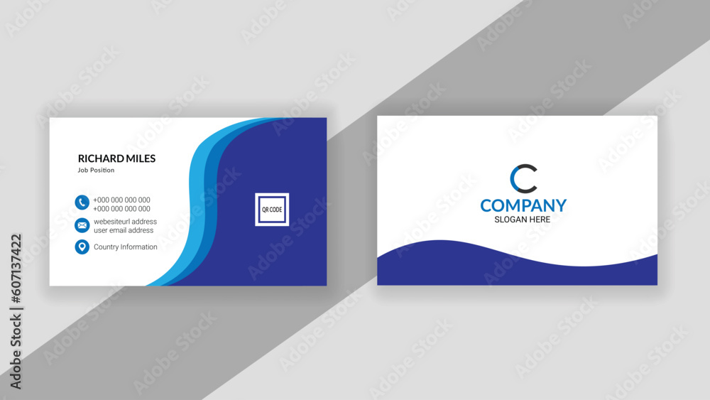Blue Professional Business Card Layout Blue Professional Business Card Layout