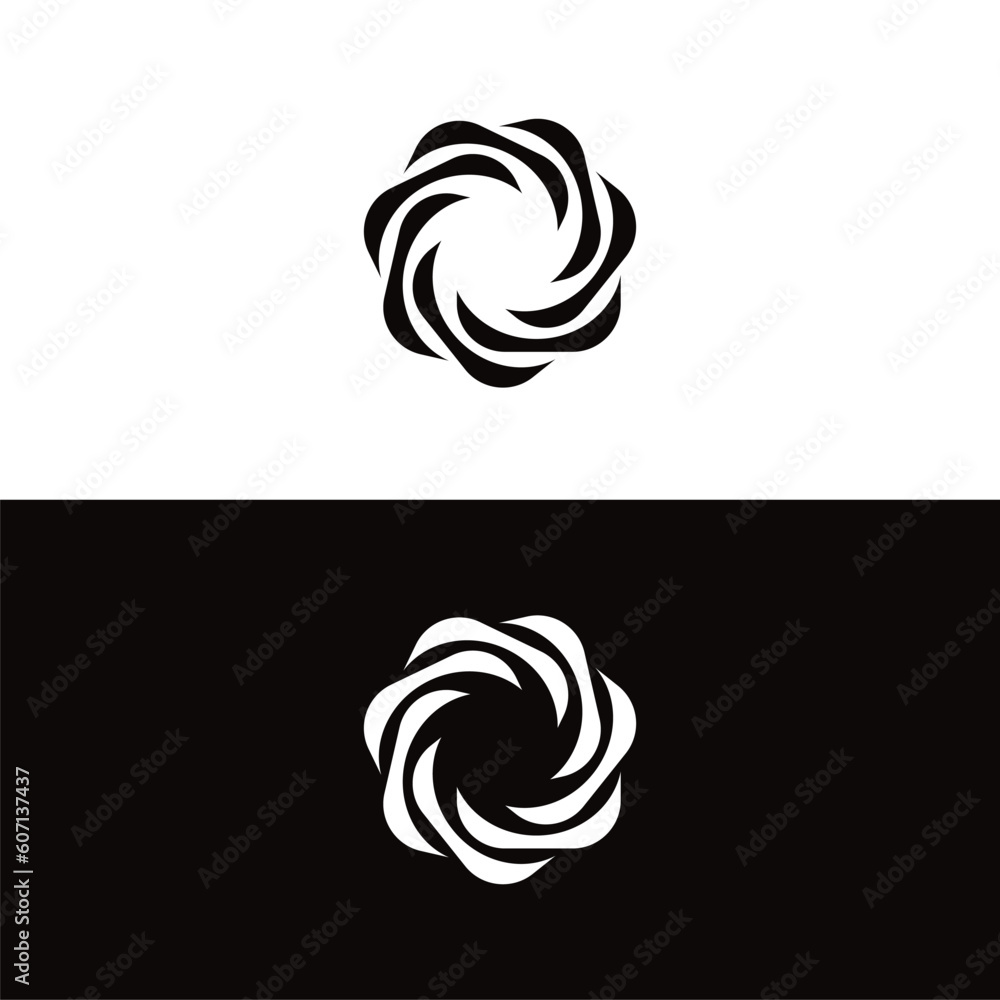 Black and white circle vector logo template  design