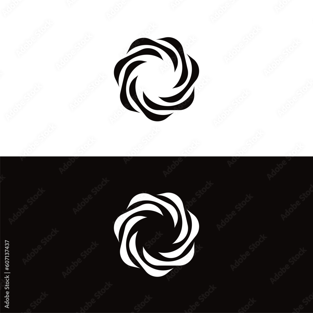 Black and white circle vector logo template design Stock Vector | Adobe ...