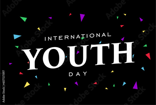 International youth day background template Holiday concept