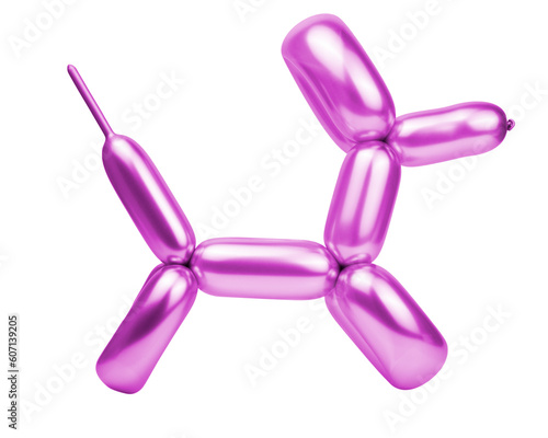 bright balloon dog isolated on the white background