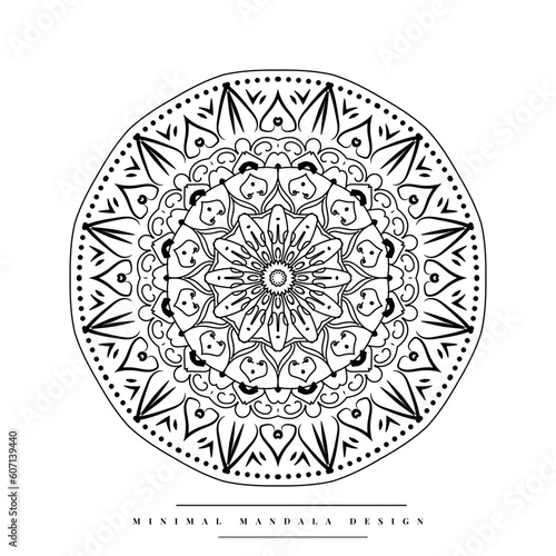 Arabesque mandala coloring page with nature-inspired elements
