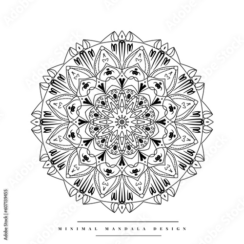 Arabesque mandala coloring page with nature-inspired elements
