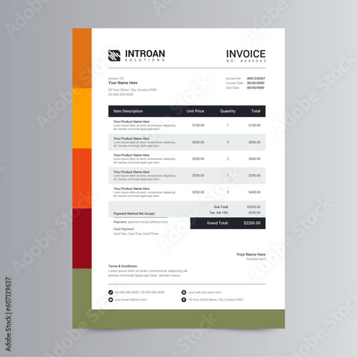 Modern Professional Invoice, Business Invoice Template