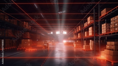 Smart warehouse. advanced and technologically equipped facility that incorporates various intelligent systems and automation technologies to optimize and streamline warehouse operations. Generative AI