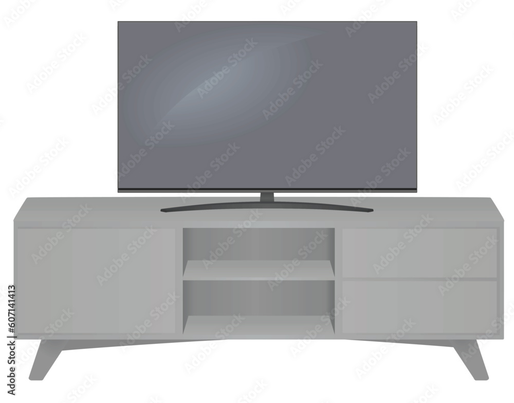 Grey TV table. vector illustration Grey TV table. vector illustration