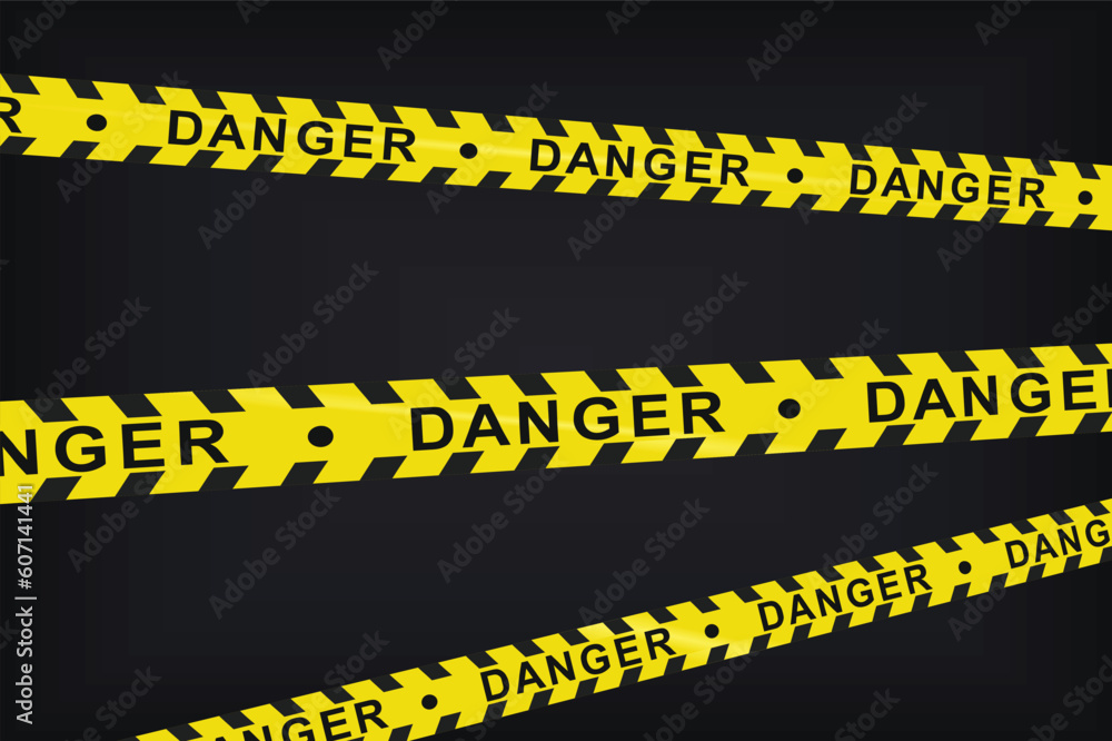 Fototapeta premium Yellow and black tape. vector illustration