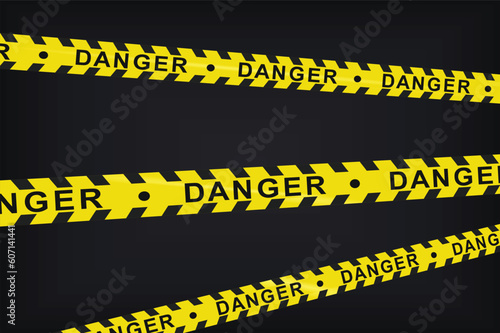 Yellow and black tape. vector illustration
